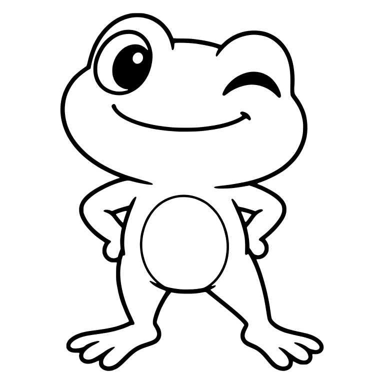 Chibi Frog Winking With Hands on Hips — free animal SVG cut file