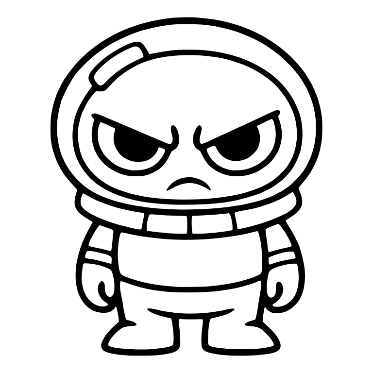 Grumpy Alien In Space Helmet And Spacesuit — free fantasy-creature SVG cut file