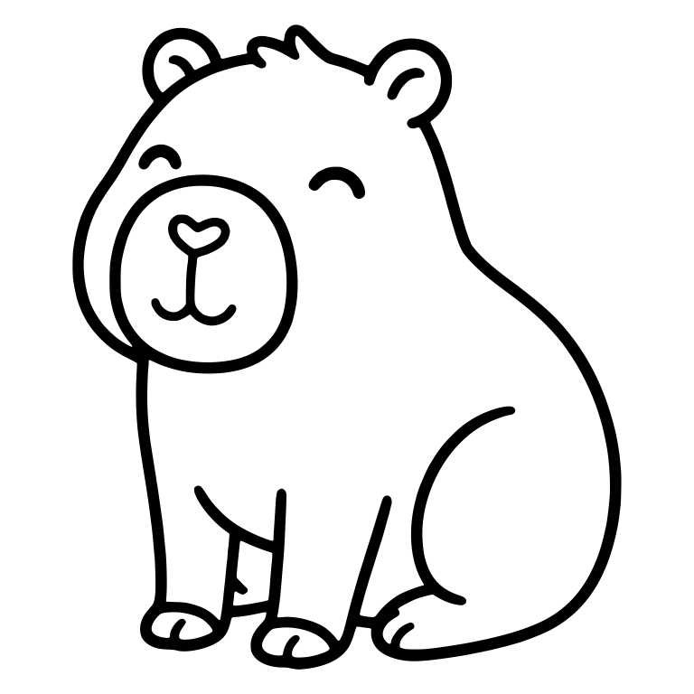 Smiling Capybara Sitting Upright — free animal SVG cut file