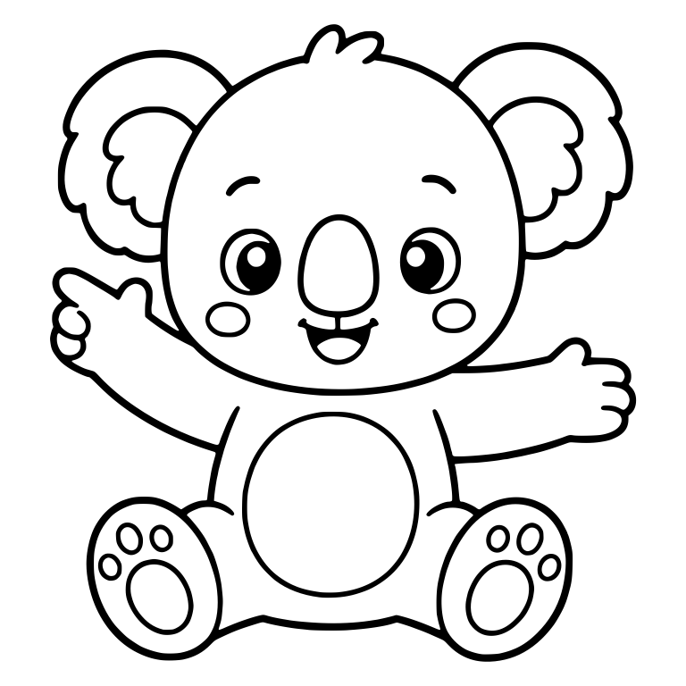Koala Sitting With Arms Spread Wide in Greeting — free animal SVG cut file