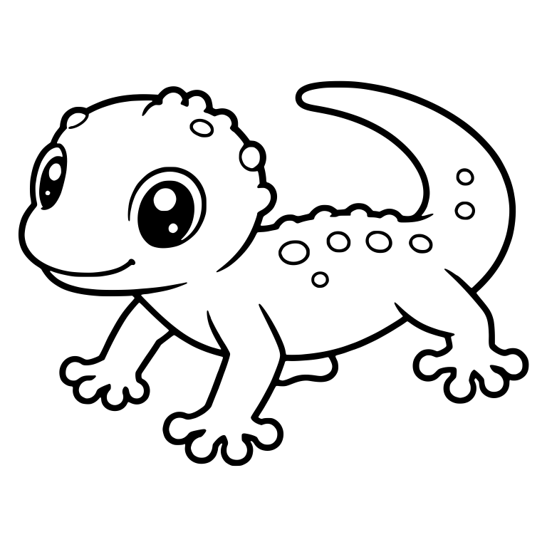 Bumpy Headed Gecko Walking Left with Spotted Back — free animal SVG cut file