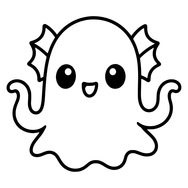 Sea Monster with Fin Ears and Curly Tentacle Arms — free fantasy-creature SVG cut file
