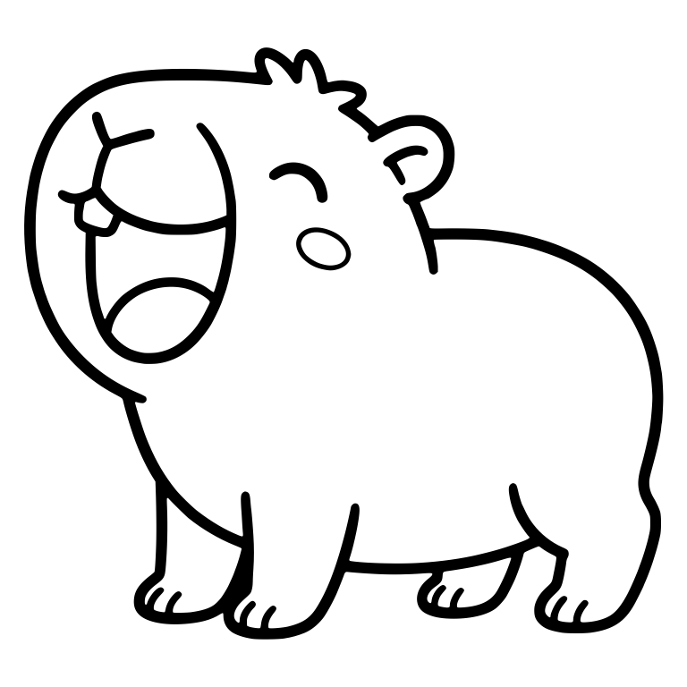 Laughing Capybara Standing With Head Tipped Back — free animal SVG cut file
