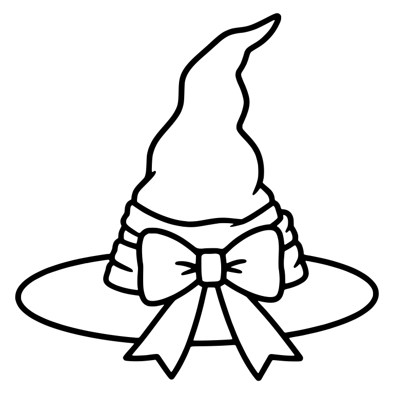 Witch Hat With Big Ribbon Bow And Ruched Band — free gift SVG cut file