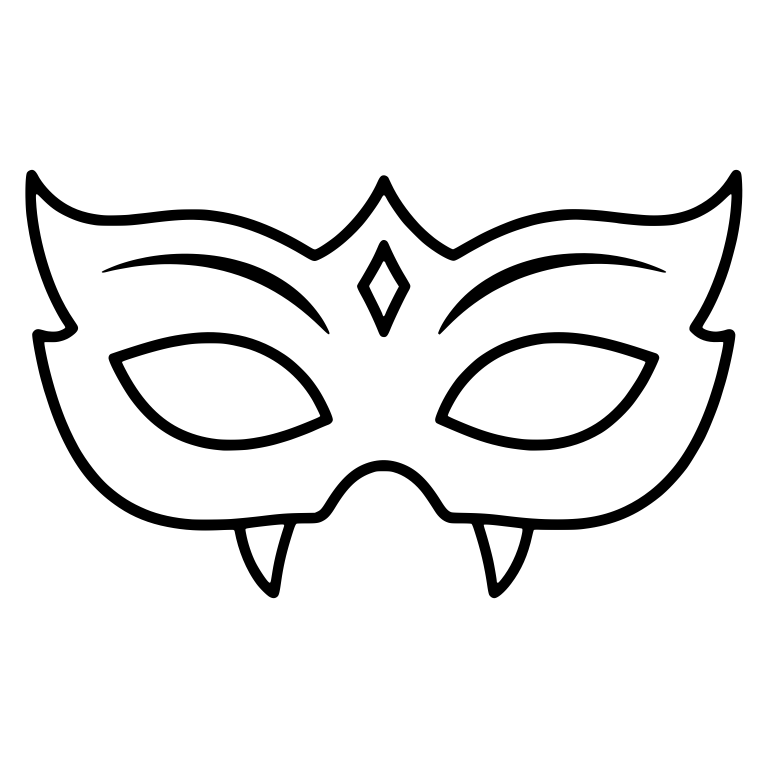 Vampire Fang Eye Mask With Diamond Forehead Jewel — free objects SVG cut file