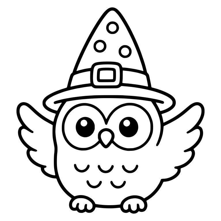 Owl With Spread Wings in Polka Dot Buckle Hat — free animal SVG cut file