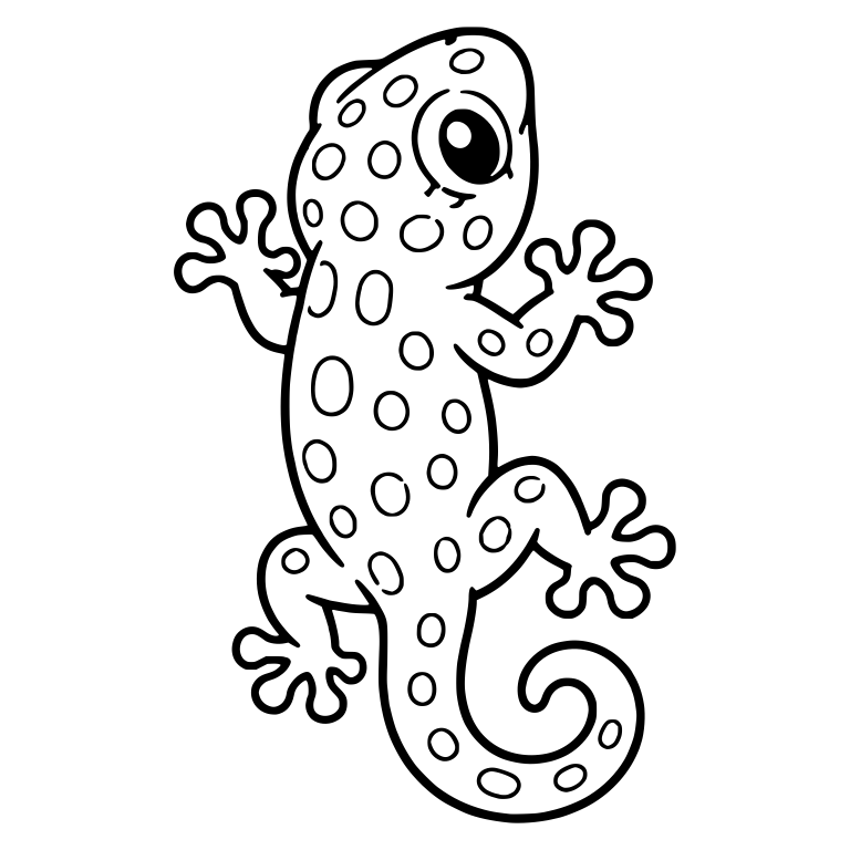 Spotted Tokay Gecko Climbing Upward with Curled Tail — free animal SVG cut file