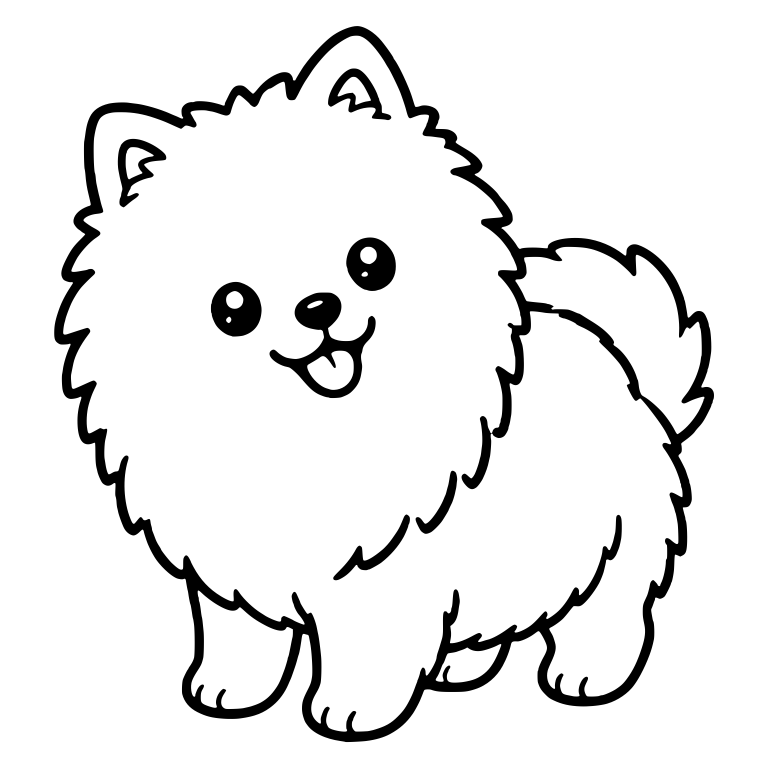 Pomeranian Standing With Head Tilted Upward — free animal SVG cut file