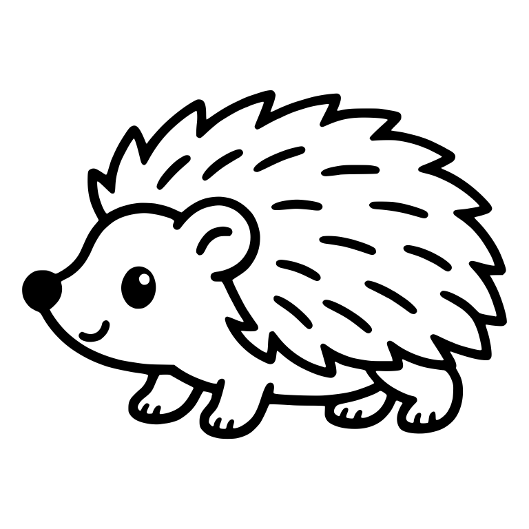 Smiling Hedgehog Walking in Side View — free animal SVG cut file
