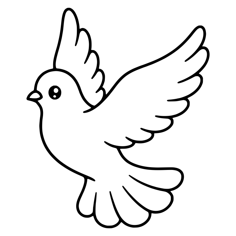 Dove Soaring Up With Tall Raised Wings — free animal SVG cut file