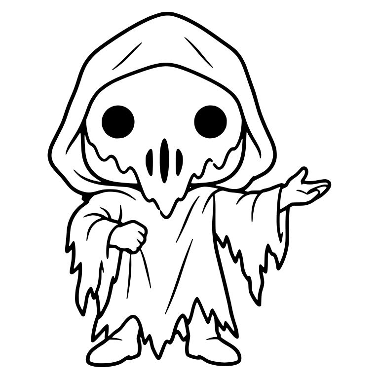 Plague Doctor in Tattered Robe With Dripping Mask — free characters SVG cut file