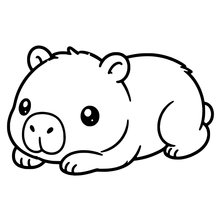 Baby Capybara Lying Down With Head Turned Left — free animal SVG cut file