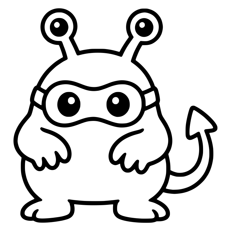 Eyestalk Monster With Eye Mask and Arrow Tail — free fantasy-creature SVG cut file