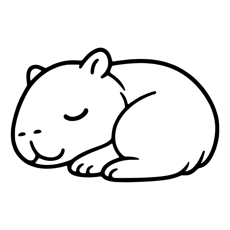 Napping Capybara Curled Up with Dash Nostrils — free animal SVG cut file