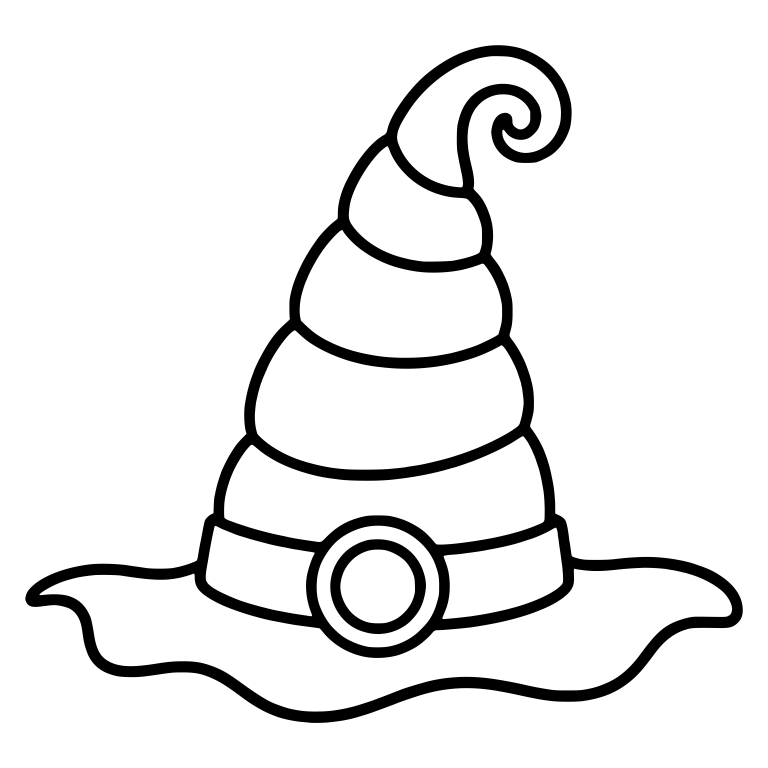 Layered Spiral Witch Hat With Round Buckle — free objects SVG cut file