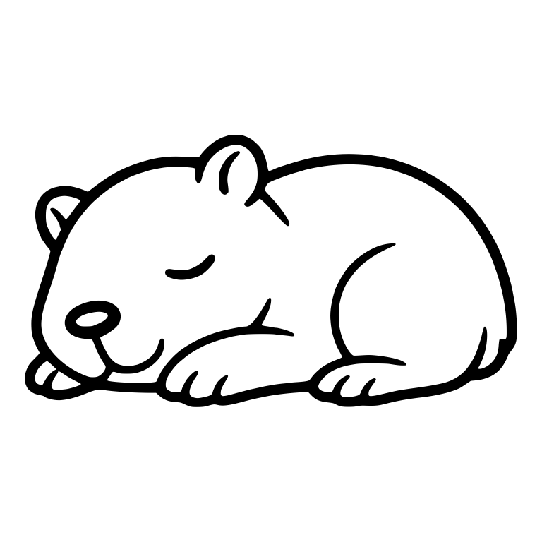 Sleeping Capybara Curled Up with Oval Nose — free animal SVG cut file