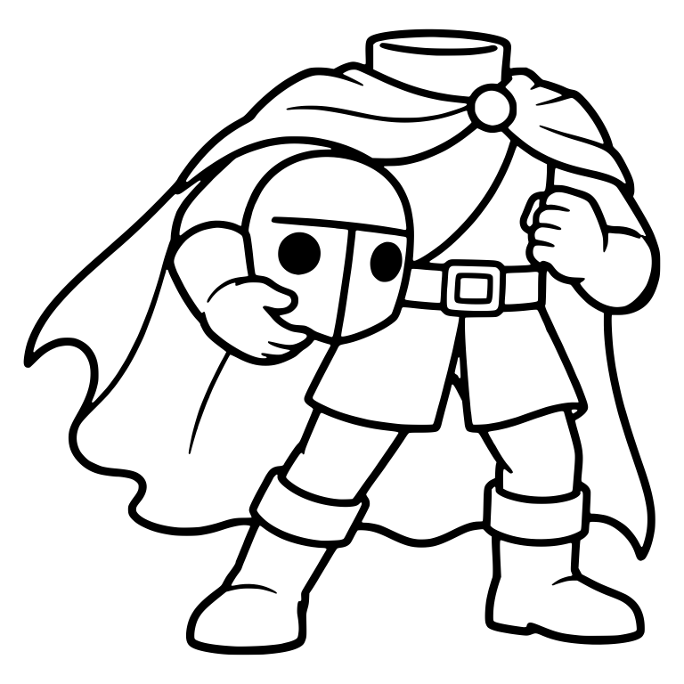 Headless Horseman in Wide Stance With Flowing Cape — free characters SVG cut file