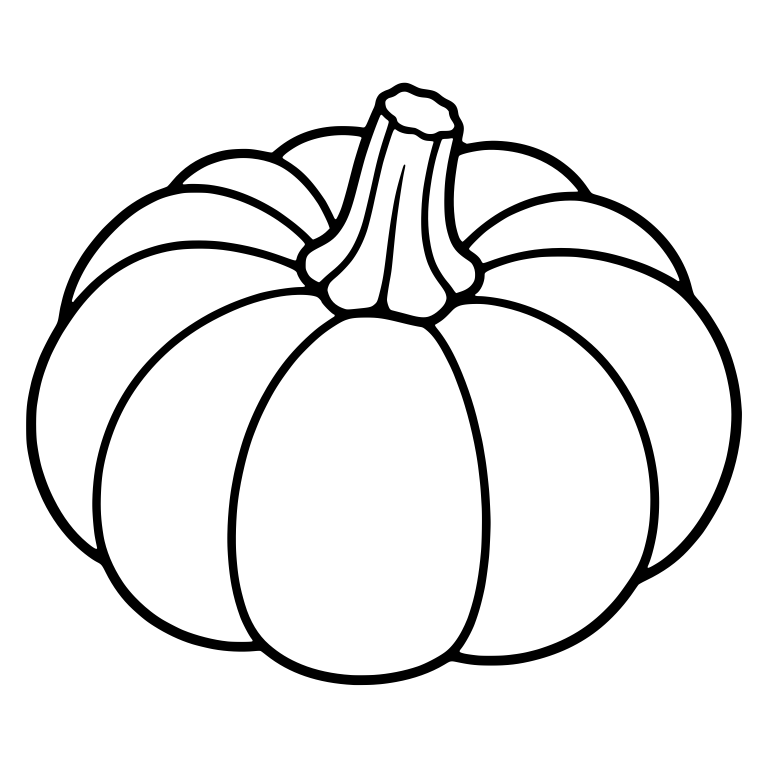 Squat Pumpkin with Wide Ribs and Short Textured Stem — free floral SVG cut file