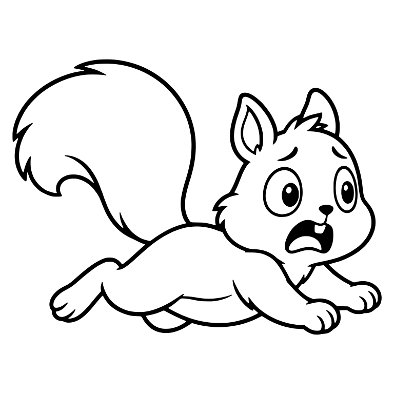 Scared Squirrel Sprinting Flat Out with Open Mouth — free animal SVG cut file