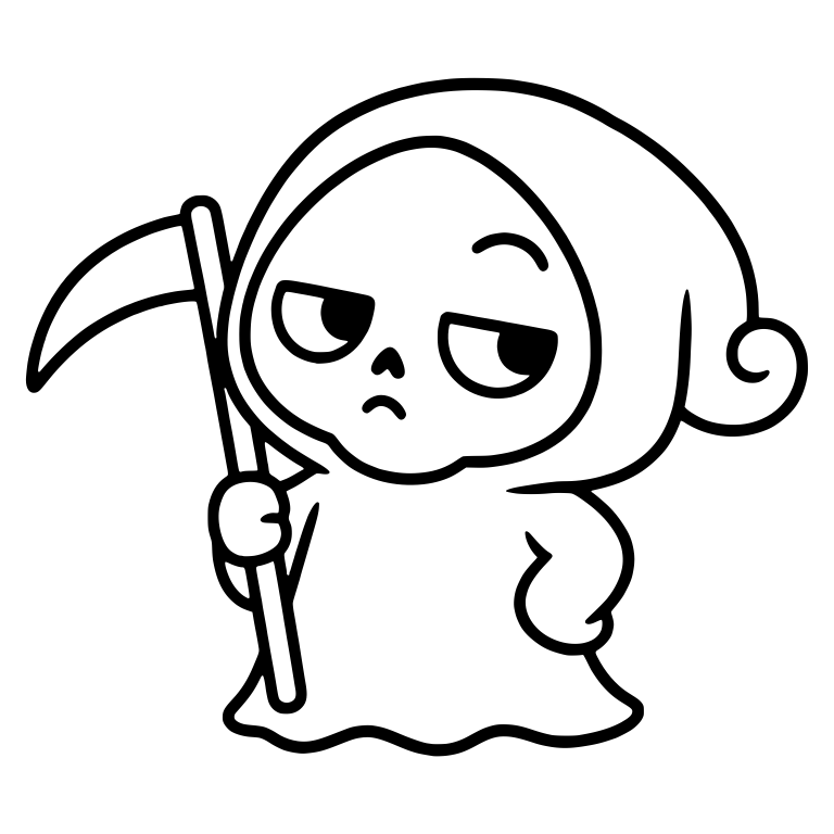 Side-Eye Reaper With Scythe and Hand on Hip — free characters SVG cut file