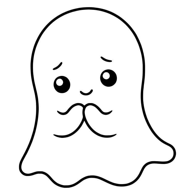 Shy Ghost with Clasped Hands and Small Smile — free fantasy-creature SVG cut file