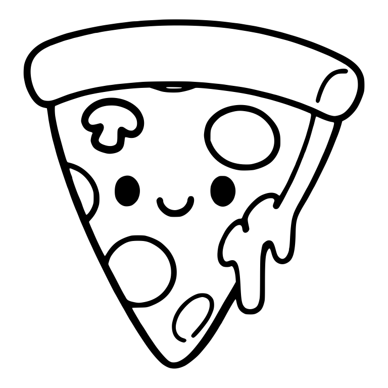 Kawaii Pizza Slice With Mushroom And Pepperoni — free food SVG cut file