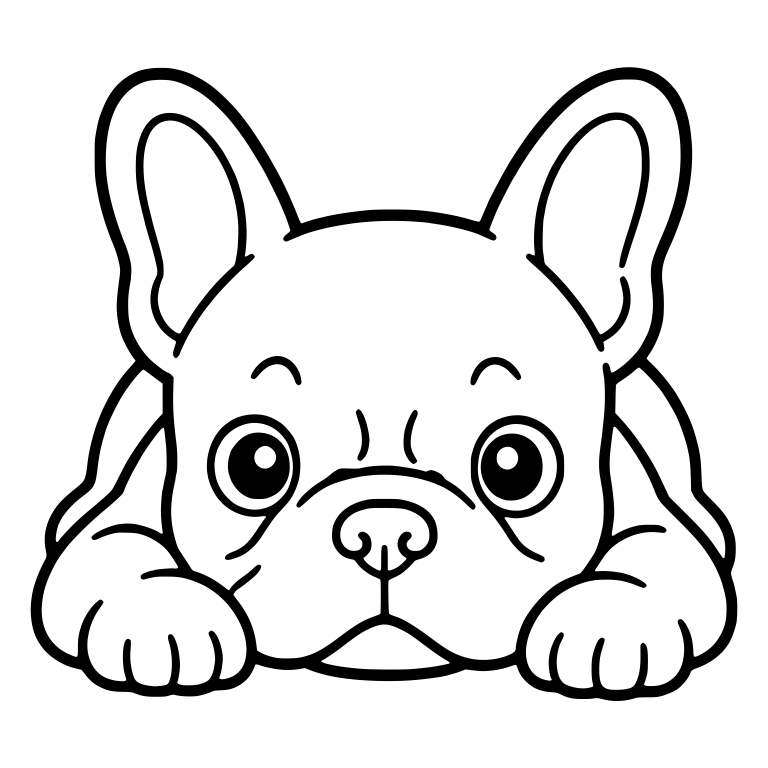 Peeking French Bulldog Puppy With Big Round Eyes — free animal SVG cut file