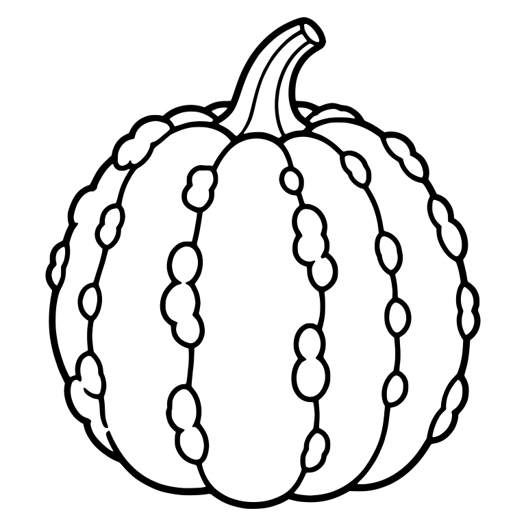 Round Pumpkin with Rows of Bumps Along Each Rib — free floral SVG cut file