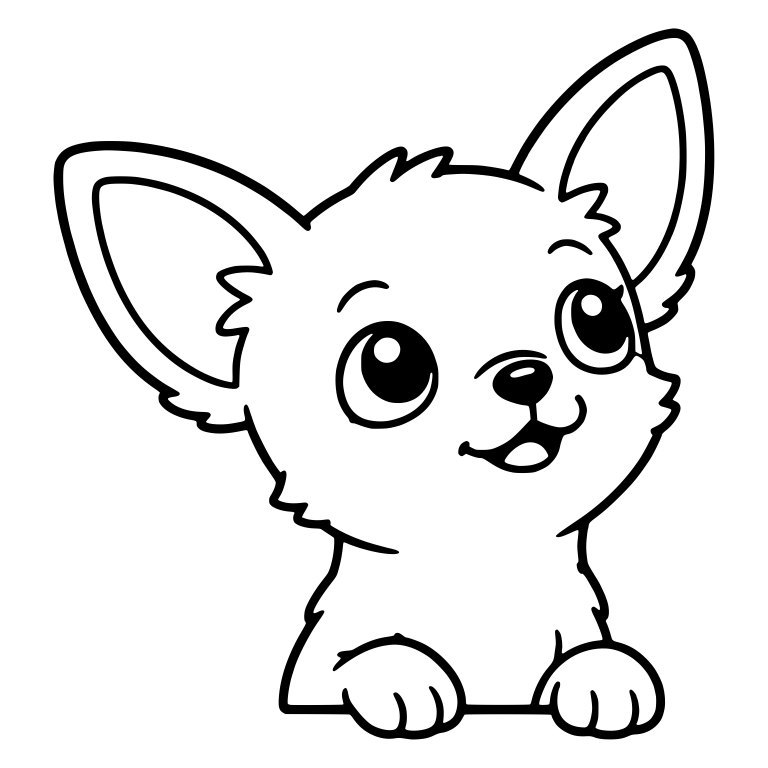 Chihuahua Puppy Peeking Over a Ledge Looking Up — free animal SVG cut file
