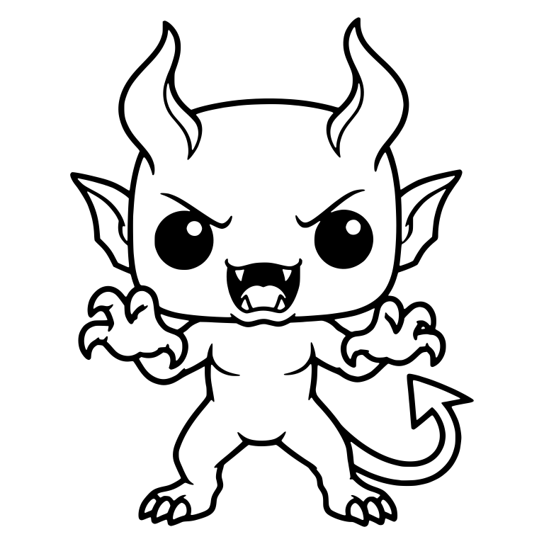 Roaring Demon with Clawed Hands and Long Horns — free fantasy-creature SVG cut file