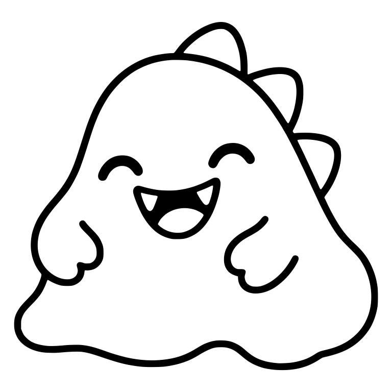 Laughing Blob Monster With Back Spikes And Hands On Tummy — free fantasy-creature SVG cut file