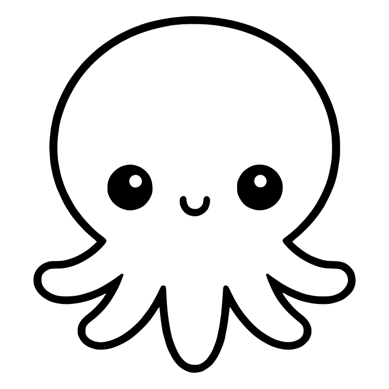 Octopus With Pointed Arms And Tiny Smile — free animal SVG cut file