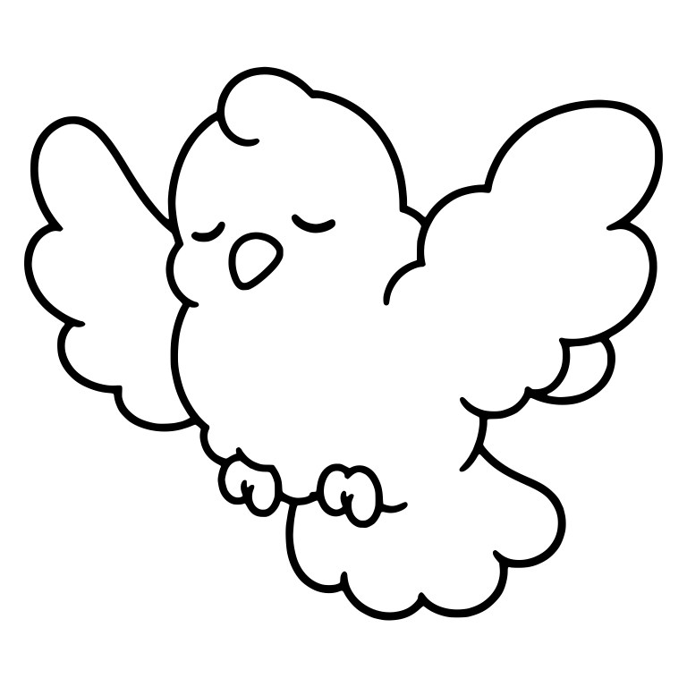 Sleepy Cloud Dove With Spread Fluffy Wings — free animal SVG cut file