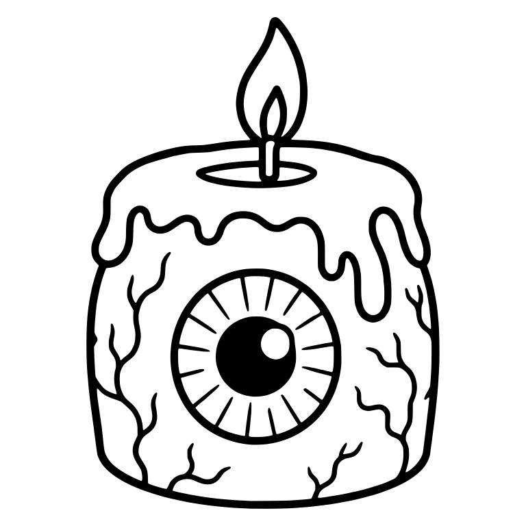 Short Pillar Candle with Striped-Iris Eyeball — free objects SVG cut file