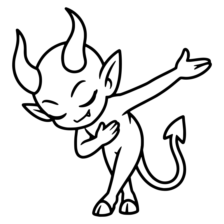 Demon Bowing With Flourish and Hand on Chest — free fantasy-creature SVG cut file