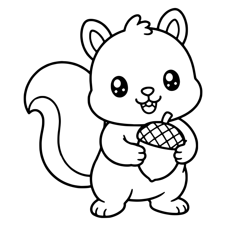 Standing Squirrel Holding A Large Acorn — free animal SVG cut file