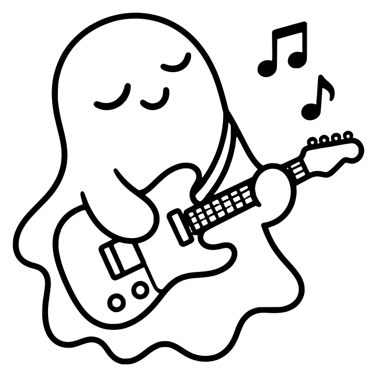 Ghost Playing Electric Guitar With Music Notes — free fantasy-creature SVG cut file