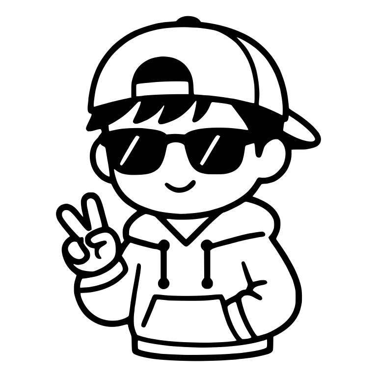 Cool Boy in Cap, Sunglasses and Hoodie Making Peace Sign — free characters SVG cut file