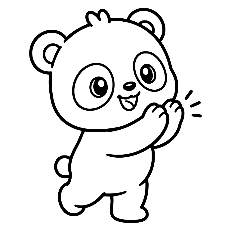 Dancing Panda With Hair Tuft Clapping Paws — free animal SVG cut file