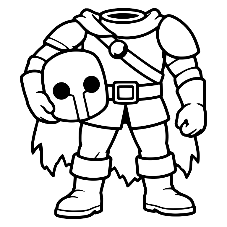 Headless Horseman with Shoulder Armor Holding Helmet — free characters SVG cut file