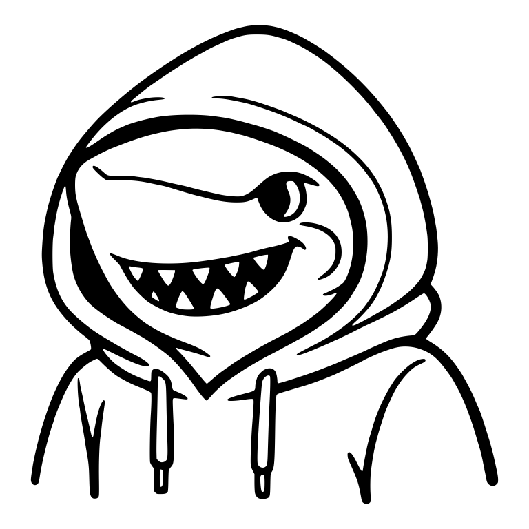 Hoodie Shark Peeking Out of a Deep Hood — free animal SVG cut file