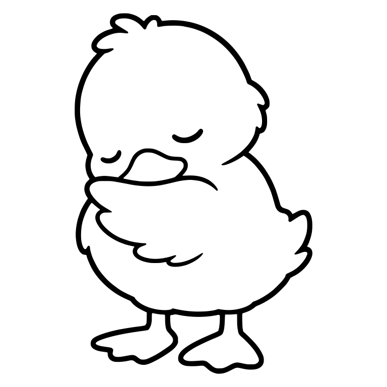 Sleeping Duckling Resting Head on Its Wing — free animal SVG cut file
