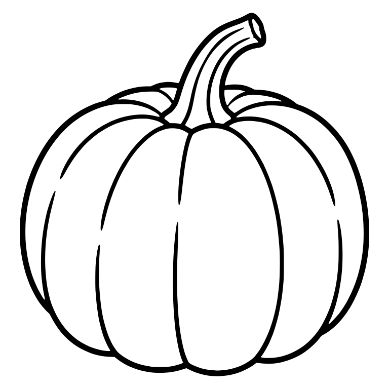Tall Round Pumpkin With Long Curved Stem — free floral SVG cut file