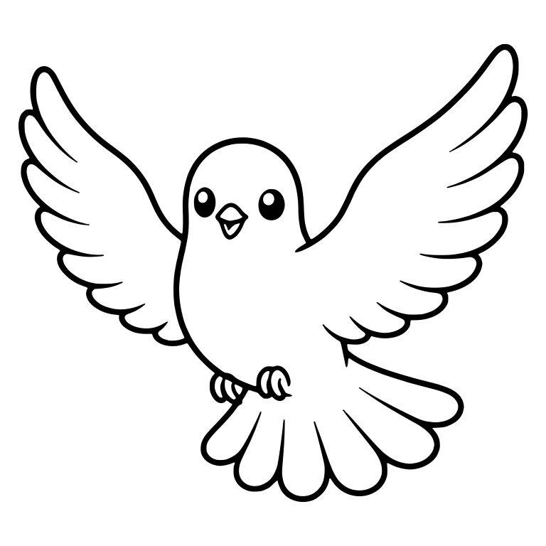 Front-Facing Dove With Wings Outstretched — free animal SVG cut file