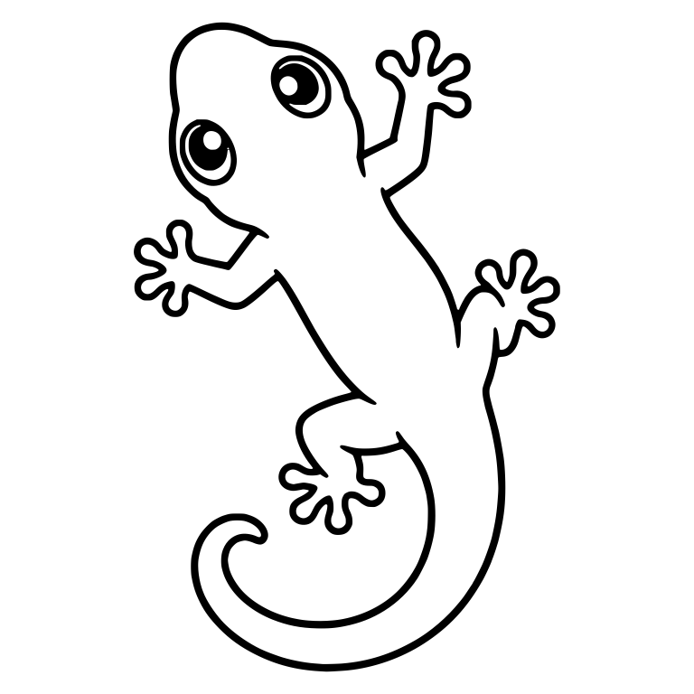 Climbing Gecko Seen from Above with Hooked Tail Tip — free animal SVG cut file