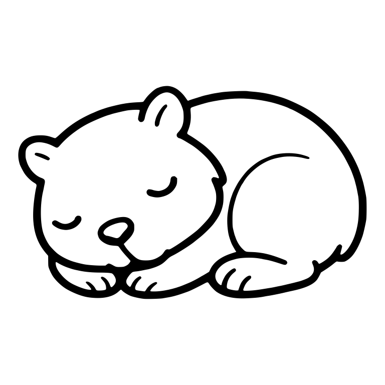 Sleeping Capybara Curled Up With Round Ears — free animal SVG cut file