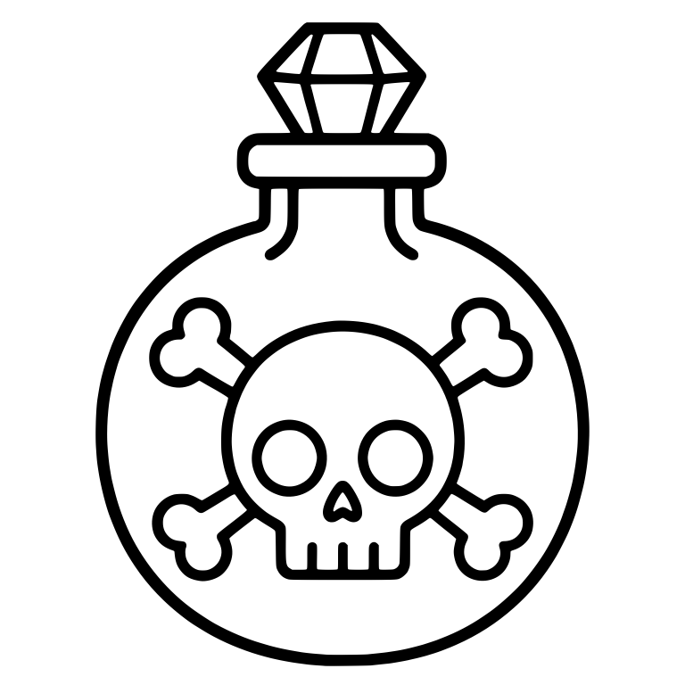 Skull and Crossbones Flask With Gem Stopper — free objects SVG cut file