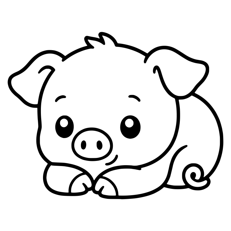 Resting Piglet Lying On Front Hooves — free animal SVG cut file