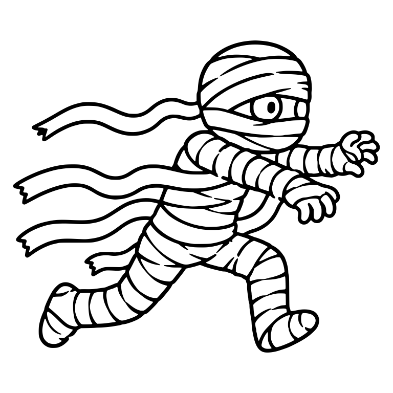 Running Mummy With Long Bandage Streamers Trailing Behind — free fantasy-creature SVG cut file