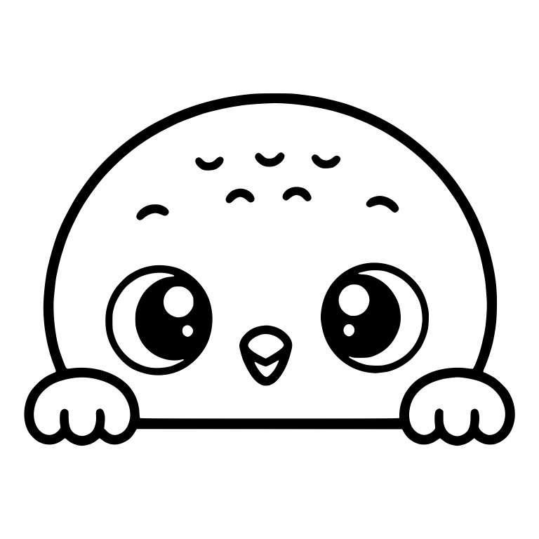 Peeking Snowy Owl Head With Two Little Paws — free animal SVG cut file